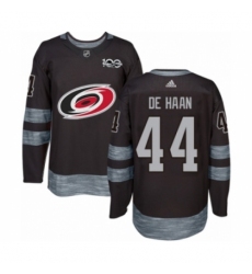 Men's Adidas Carolina Hurricanes #44 Calvin De Haan Authentic Black 1917-2017 100th Anniversary NHL Jersey Men's Adidas Carolina Hurricanes #44 Calvin De Haan Authentic Black 1917-2017 100th Anniversary NHL Jersey