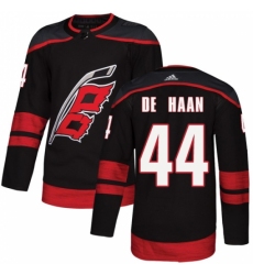 Men's Adidas Carolina Hurricanes #44 Calvin De Haan Black Authentic Alternate NHL Jersey