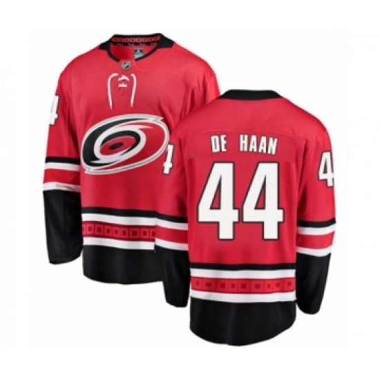 Men's Carolina Hurricanes #44 Calvin De Haan Authentic Red Home Fanatics Branded Breakaway NHL Jersey Men's Carolina Hurricanes #44 Calvin De Haan Authentic Red Home Fanatics Branded Breakaway NHL Jersey