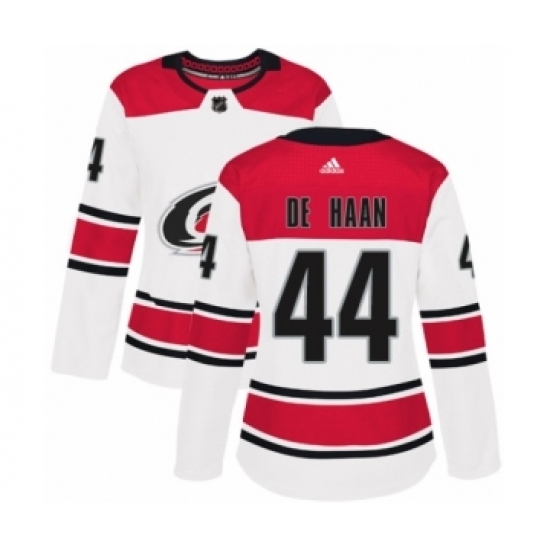 Women's Adidas Carolina Hurricanes #44 Calvin De Haan Authentic White Away NHL Jersey Women's Adidas Carolina Hurricanes #44 Calvin De Haan Authentic White Away NHL Jersey