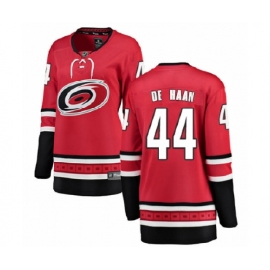 Women's Carolina Hurricanes #44 Calvin De Haan Authentic Red Home Fanatics Branded Breakaway NHL Jersey Women's Carolina Hurricanes #44 Calvin De Haan Authentic Red Home Fanatics Branded Breakaway NHL Jersey