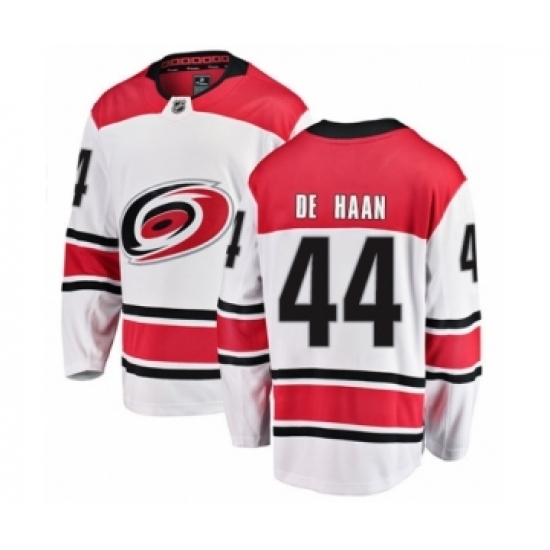 Youth Carolina Hurricanes #44 Calvin De Haan Authentic White Away Fanatics Branded Breakaway NHL Jersey Youth Carolina Hurricanes #44 Calvin De Haan Authentic White Away Fanatics Branded Breakaway NHL Jersey