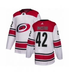 Men's Adidas Carolina Hurricanes #42 Greg McKegg Authentic White Away NHL Jersey