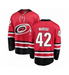 Men's Carolina Hurricanes #42 Greg McKegg Authentic Red Home Fanatics Branded Breakaway NHL Jer
