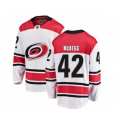 Youth Carolina Hurricanes #42 Greg McKegg Authentic White Away Fanatics Branded Breakaway NHL Jersey