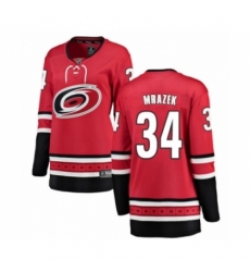 Women's Carolina Hurricanes #34 Petr Mrazek Authentic Red Home Fanatics Branded Breakaway NHL Jersey