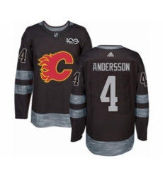 Men's Adidas Calgary Flames #4 Rasmus Andersson Authentic Black 1917-2017 100th Anniversary NHL Jersey