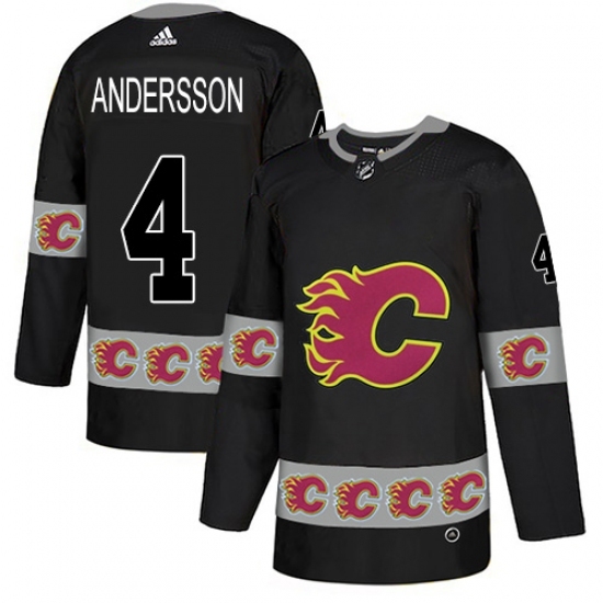 Men's Adidas Calgary Flames #4 Rasmus Andersson Authentic Black Team Logo Fashion NHL Jersey Men's Adidas Calgary Flames #4 Rasmus Andersson Authentic Black Team Logo Fashion NHL Jersey