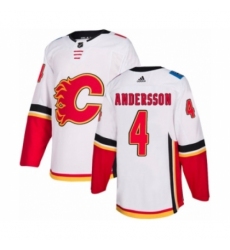 Men's Adidas Calgary Flames #4 Rasmus Andersson Authentic White Away NHL Jersey