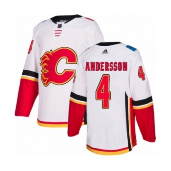 Men's Adidas Calgary Flames #4 Rasmus Andersson Authentic White Away NHL Jersey Men's Adidas Calgary Flames #4 Rasmus Andersson Authentic White Away NHL Jersey