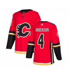 Men's Adidas Calgary Flames #4 Rasmus Andersson Premier Red Home NHL Jersey