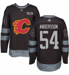 Men's Adidas Calgary Flames #54 Rasmus Andersson Authentic Black 1917-2017 100th Anniversary NHL Jersey