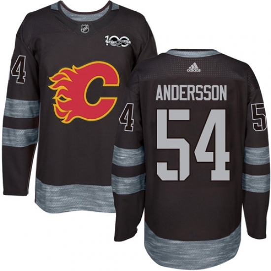 Men's Adidas Calgary Flames #54 Rasmus Andersson Authentic Black 1917-2017 100th Anniversary NHL Jersey Men's Adidas Calgary Flames #54 Rasmus Andersson Authentic Black 1917-2017 100th Anniversary NHL Jersey