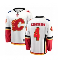 Men's Calgary Flames #4 Rasmus Andersson Authentic White Away Fanatics Branded Breakaway NHL Jersey