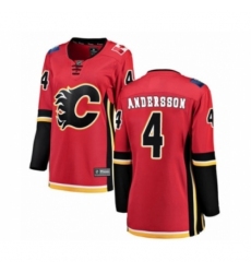 Women's Calgary Flames #4 Rasmus Andersson Authentic Red Home Fanatics Branded Breakaway NHL Jersey