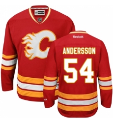 Women's Reebok Calgary Flames #54 Rasmus Andersson Authentic Red Third NHL Jersey
