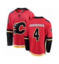 Youth Calgary Flames #4 Rasmus Andersson Authentic Red Home Fanatics Branded Breakaway NHL Jersey