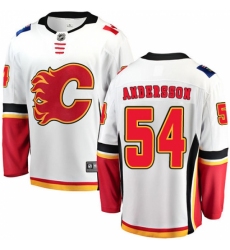 Youth Calgary Flames #54 Rasmus Andersson Fanatics Branded White Away Breakaway NHL Jersey