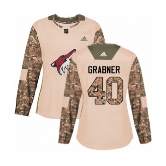 Women's Adidas Arizona Coyotes #40 Michael Grabner Authentic Camo Veterans Day Practice NHL Jersey Women's Adidas Arizona Coyotes #40 Michael Grabner Authentic Camo Veterans Day Practice NHL Jersey