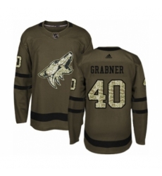 Youth Adidas Arizona Coyotes #40 Michael Grabner Premier Green Salute to Service NHL Jersey