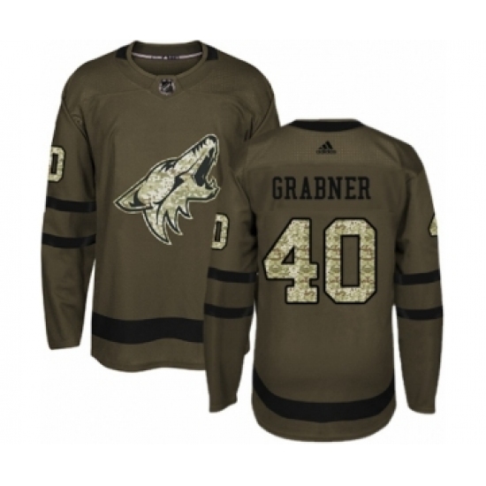 Youth Adidas Arizona Coyotes #40 Michael Grabner Premier Green Salute to Service NHL Jersey Youth Adidas Arizona Coyotes #40 Michael Grabner Premier Green Salute to Service NHL Jersey