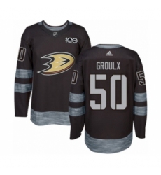 Men's Adidas Anaheim Ducks #50 Benoit-Olivier Groulx Authentic Black 1917-2017 100th Anniversary NHL Jersey Men's Adidas Anaheim Ducks #50 Benoit-Olivier Groulx Authentic Black 1917-2017 100th Anniversary NHL Jersey
