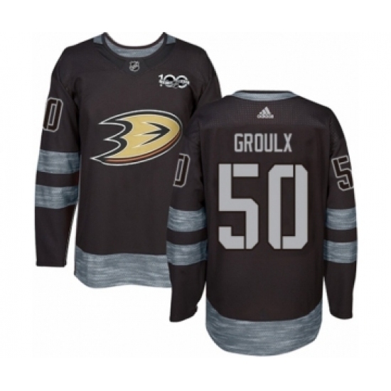 Men's Adidas Anaheim Ducks #50 Benoit-Olivier Groulx Authentic Black 1917-2017 100th Anniversary NHL Jersey Men's Adidas Anaheim Ducks #50 Benoit-Olivier Groulx Authentic Black 1917-2017 100th Anniversary NHL Jersey