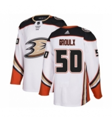 Men's Adidas Anaheim Ducks #50 Benoit-Olivier Groulx Authentic White Away NHL Jersey Men's Adidas Anaheim Ducks #50 Benoit-Olivier Groulx Authentic White Away NHL Jersey