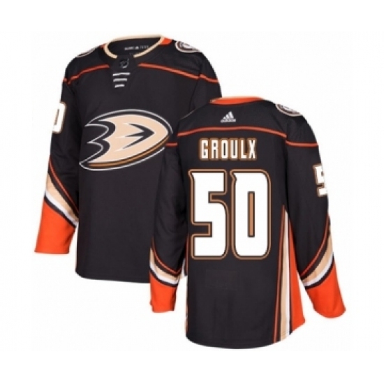 Men's Adidas Anaheim Ducks #50 Benoit-Olivier Groulx Premier Black Home NHL Jersey Men's Adidas Anaheim Ducks #50 Benoit-Olivier Groulx Premier Black Home NHL Jersey
