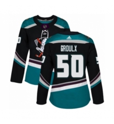 Women's Adidas Anaheim Ducks #50 Benoit-Olivier Groulx Premier Black Teal Alternate NHL Jersey Women's Adidas Anaheim Ducks #50 Benoit-Olivier Groulx Premier Black Teal Alternate NHL Jersey