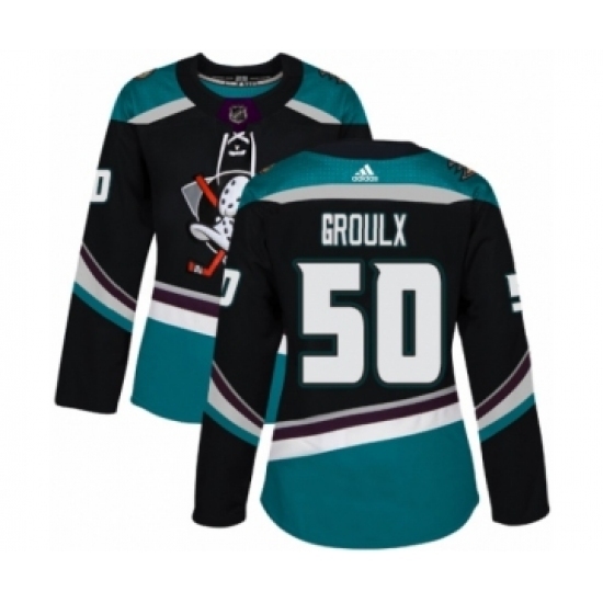 Women's Adidas Anaheim Ducks #50 Benoit-Olivier Groulx Premier Black Teal Alternate NHL Jersey Women's Adidas Anaheim Ducks #50 Benoit-Olivier Groulx Premier Black Teal Alternate NHL Jersey