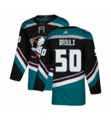 Youth Adidas Anaheim Ducks #50 Benoit-Olivier Groulx Premier Black Teal Alternate NHL Jersey Youth Adidas Anaheim Ducks #50 Benoit-Olivier Groulx Premier Black Teal Alternate NHL Jersey