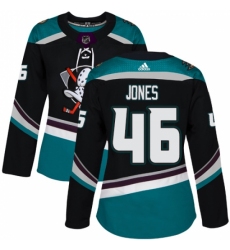 Women's Adidas Anaheim Ducks #46 Max Jones Authentic Black Teal Third NHL Jersey Women's Adidas Anaheim Ducks #46 Max Jones Authentic Black Teal Third NHL Jersey