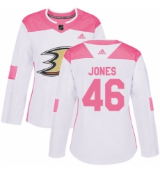Women's Adidas Anaheim Ducks #46 Max Jones Authentic White/Pink Fashion NHL Jersey Women's Adidas Anaheim Ducks #46 Max Jones Authentic White/Pink Fashion NHL Jersey