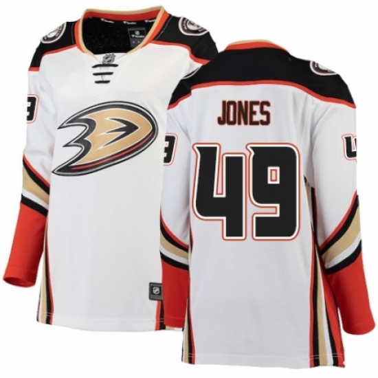 Women's Anaheim Ducks #49 Max Jones Authentic White Away Fanatics Branded Breakaway NHL Jersey Women's Anaheim Ducks #49 Max Jones Authentic White Away Fanatics Branded Breakaway NHL Jersey