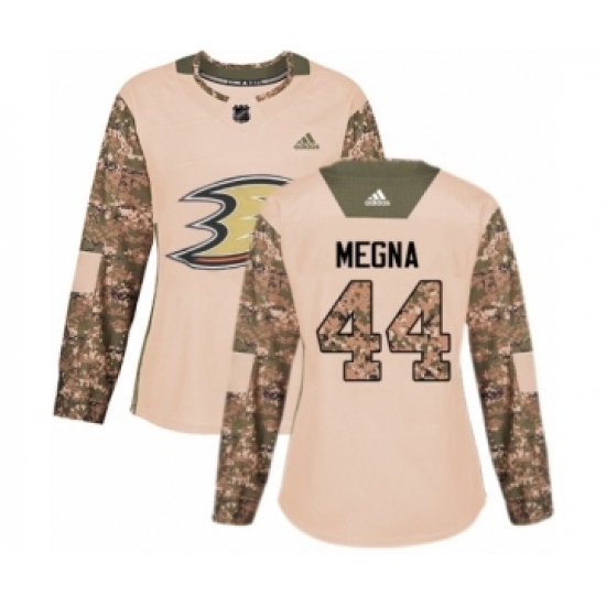Women's Adidas Anaheim Ducks #44 Jaycob Megna Authentic Camo Veterans Day Practice NHL Jersey Women's Adidas Anaheim Ducks #44 Jaycob Megna Authentic Camo Veterans Day Practice NHL Jersey