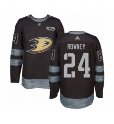 Men's Adidas Anaheim Ducks #24 Carter Rowney Authentic Black 1917-2017 100th Anniversary NHL Jersey Men's Adidas Anaheim Ducks #24 Carter Rowney Authentic Black 1917-2017 100th Anniversary NHL Jersey