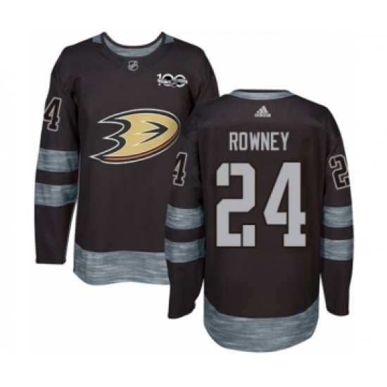 Men's Adidas Anaheim Ducks #24 Carter Rowney Authentic Black 1917-2017 100th Anniversary NHL Jersey Men's Adidas Anaheim Ducks #24 Carter Rowney Authentic Black 1917-2017 100th Anniversary NHL Jersey