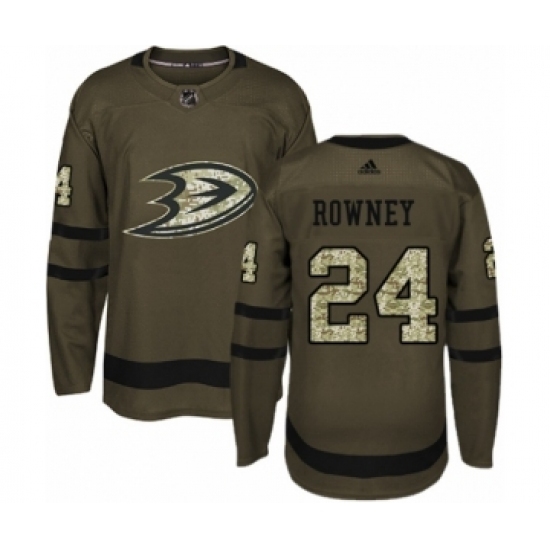 Men's Adidas Anaheim Ducks #24 Carter Rowney Authentic Green Salute to Service NHL Jersey Men's Adidas Anaheim Ducks #24 Carter Rowney Authentic Green Salute to Service NHL Jersey