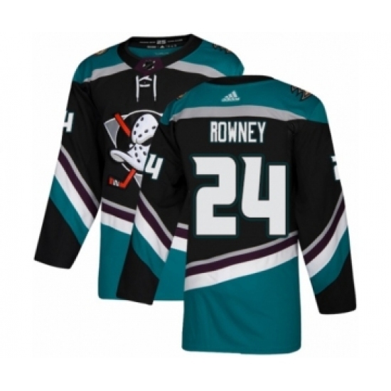 Men's Adidas Anaheim Ducks #24 Carter Rowney Premier Black Teal Alternate NHL Jersey Men's Adidas Anaheim Ducks #24 Carter Rowney Premier Black Teal Alternate NHL Jersey