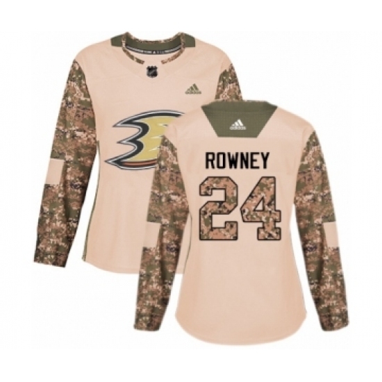 Women's Adidas Anaheim Ducks #24 Carter Rowney Authentic Camo Veterans Day Practice NHL Jersey Women's Adidas Anaheim Ducks #24 Carter Rowney Authentic Camo Veterans Day Practice NHL Jersey