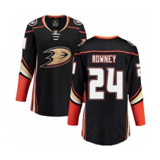 Women's Anaheim Ducks #24 Carter Rowney Authentic Black Home Fanatics Branded Breakaway NHL Jersey Women's Anaheim Ducks #24 Carter Rowney Authentic Black Home Fanatics Branded Breakaway NHL Jersey