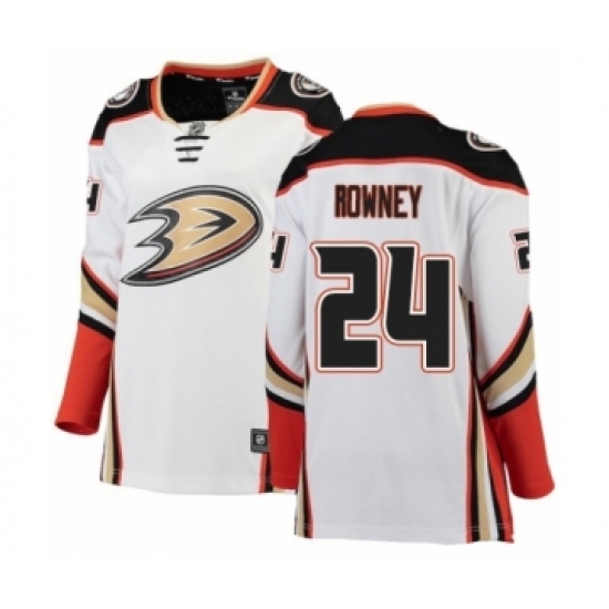 Women's Anaheim Ducks #24 Carter Rowney Authentic White Away Fanatics Branded Breakaway NHL Jersey Women's Anaheim Ducks #24 Carter Rowney Authentic White Away Fanatics Branded Breakaway NHL Jersey