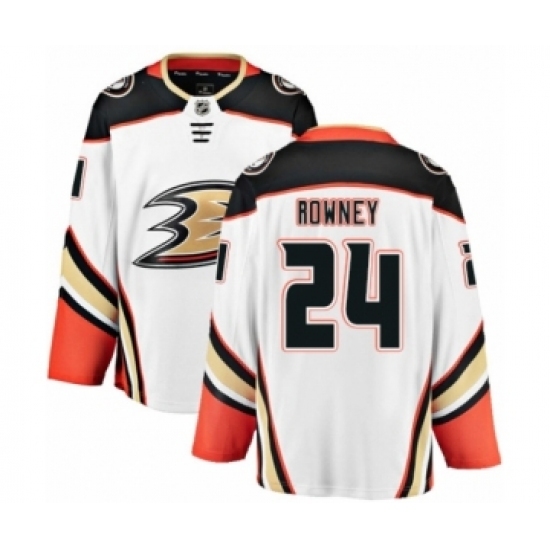 Youth Anaheim Ducks #24 Carter Rowney Authentic White Away Fanatics Branded Breakaway NHL Jersey Youth Anaheim Ducks #24 Carter Rowney Authentic White Away Fanatics Branded Breakaway NHL Jersey