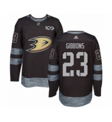 Men's Adidas Anaheim Ducks #23 Brian Gibbons Authentic Black 1917-2017 100th Anniversary NHL Jersey Men's Adidas Anaheim Ducks #23 Brian Gibbons Authentic Black 1917-2017 100th Anniversary NHL Jersey