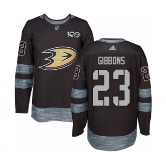 Men's Adidas Anaheim Ducks #23 Brian Gibbons Authentic Black 1917-2017 100th Anniversary NHL Jersey Men's Adidas Anaheim Ducks #23 Brian Gibbons Authentic Black 1917-2017 100th Anniversary NHL Jersey