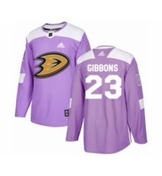 Men's Adidas Anaheim Ducks #23 Brian Gibbons Authentic Purple Fights Cancer Practice NHL Jersey Men's Adidas Anaheim Ducks #23 Brian Gibbons Authentic Purple Fights Cancer Practice NHL Jersey