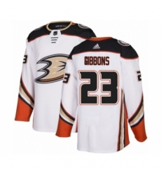 Men's Adidas Anaheim Ducks #23 Brian Gibbons Authentic White Away NHL Jersey Men's Adidas Anaheim Ducks #23 Brian Gibbons Authentic White Away NHL Jersey