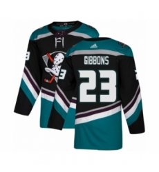 Men's Adidas Anaheim Ducks #23 Brian Gibbons Premier Black Teal Alternate NHL Jersey Men's Adidas Anaheim Ducks #23 Brian Gibbons Premier Black Teal Alternate NHL Jersey