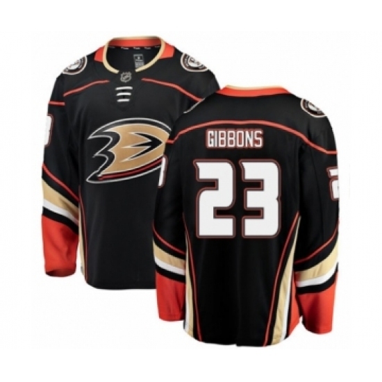 Men's Anaheim Ducks #23 Brian Gibbons Authentic Black Home Fanatics Branded Breakaway NHL Jersey Men's Anaheim Ducks #23 Brian Gibbons Authentic Black Home Fanatics Branded Breakaway NHL Jersey